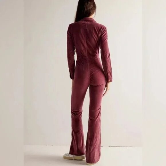 NEW FREE PEOPLE We The Free Cordovan Jayde Cord Flare Jumpsuit - Picture 9 of 9